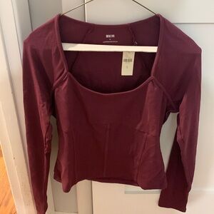 NWT Anthropologie Maeve purple form fitting top- Size M
